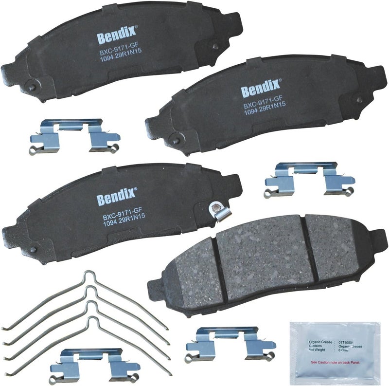 Bendix Priority1 CFC1094 Ceramic Front Brake Pads for Select Models Chevrolet City Express, Nissan Frontier, LEAF, NV200, Pathfinder, Xterra, Suzuki Equator - Image 1